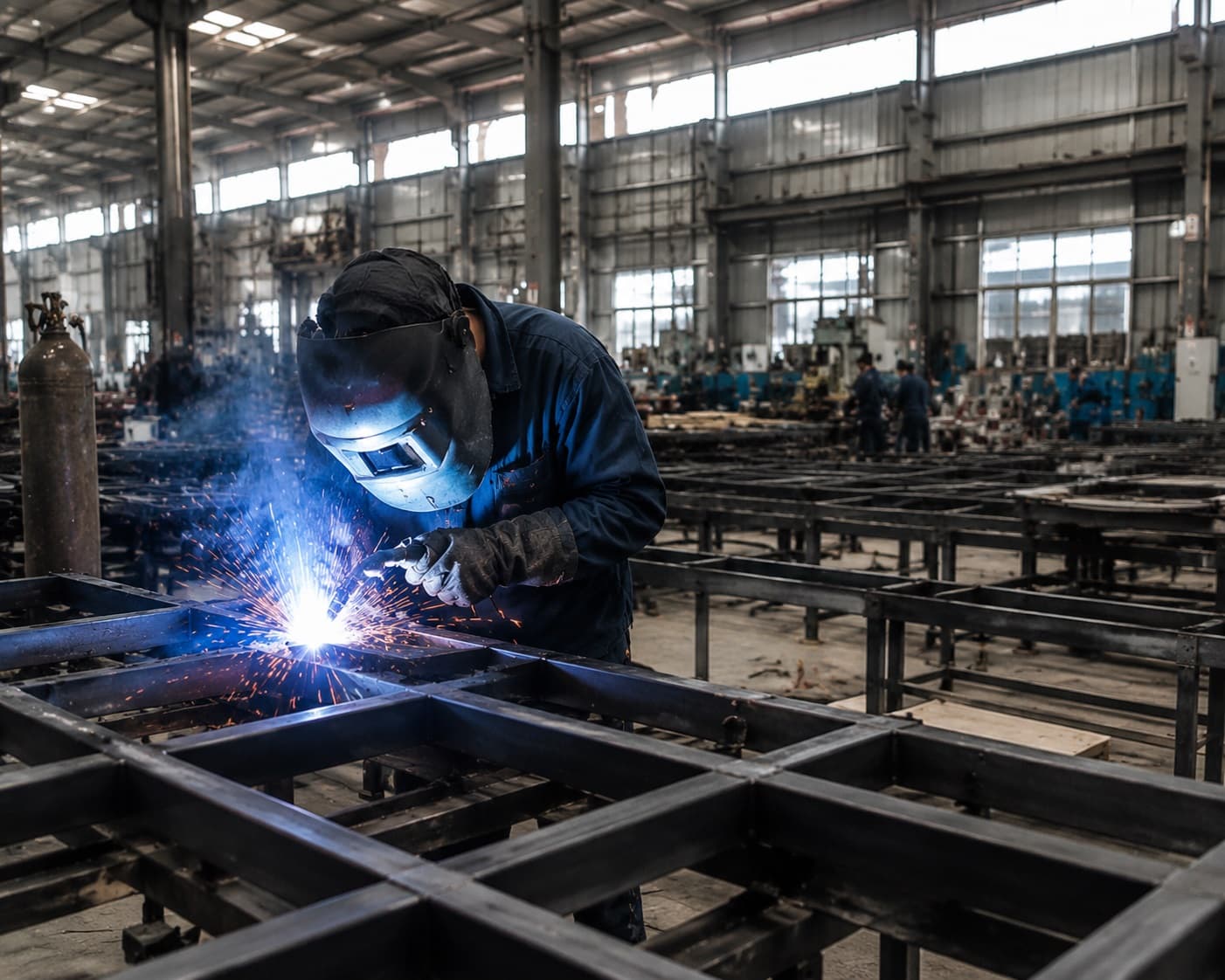 Aluminum frame welding station